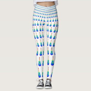 Blauwe gitaren leggings