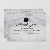 blauwe glans voeg logo tekst toe bedankt korting briefkaart (Voorkant / Achterkant)