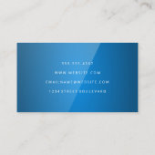 Blauwe glansachtergrond visitekaartje (Achterkant)