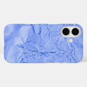 blauwe glanzende folie Case-Mate iPhone case (Achterkant (horizontaal))