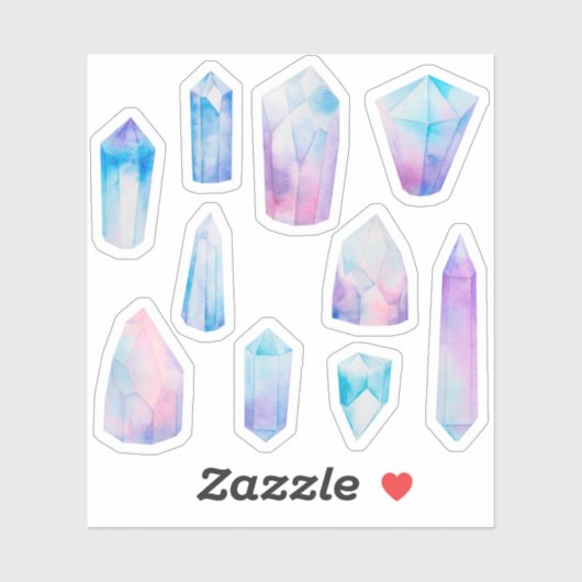 Blauwe glanzende kristallen sticker (Vel)