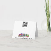 Blauwe glasgemmen, notakaart kaart (Achterkant)