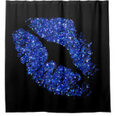 Blauwe glazen lippen douchegordijn (Voorkant)