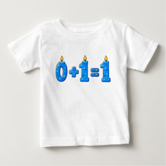 Blauwe glazuur eerste verjaardag kaars baby T-shir