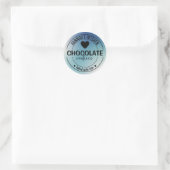 Blauwe Glitter achtergrond item label gebakken met (Tas)