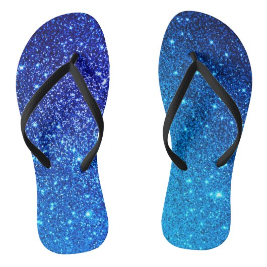 Blauwe Glitter Bachelorette Party Teenslippers (Voetbed)