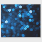 Blauwe glitter bokeh textuurlichten cadeaupapier (Vlak)