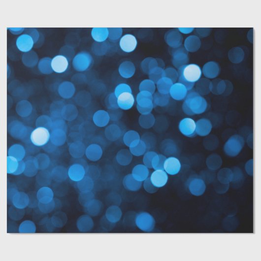 Blauwe glitter bokeh textuurlichten cadeaupapier (Vlak)
