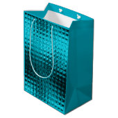 Blauwe glitter gladde schil medium cadeauzakje (Achterkant Gekanteld)