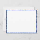 Blauwe Glitter Handgeschreven Script Elegant Custo Notitiekaartje (Achterkant)