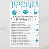 Blauwe glitter Hoe goed ken je de verjaardag? (Voorkant)