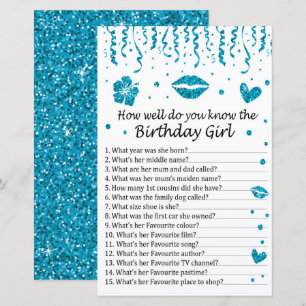 Blauwe glitter Hoe goed ken je de verjaardag?