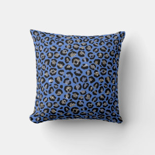 Blauwe Glitter Leopard Dierenprint Kussen