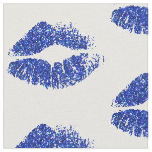 Blauwe glitter Lips #5 Stof