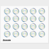 Blauwe Glitter productetiket Ronde Sticker (Vel)