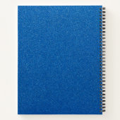 Blauwe glitter, sprankeling, glitterachtergrond notitieboek (Achterkant)