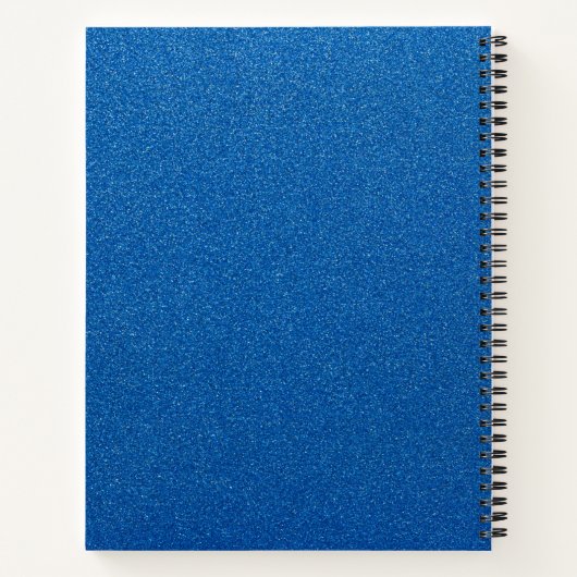 Blauwe glitter, sprankeling, glitterachtergrond notitieboek (Achterkant)