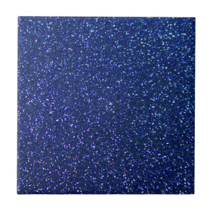 Blauwe glitter tegeltje