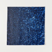 Blauwe Glitter Textuur Festiviele Glans Wandkleed (Voorkant (horizontaal))