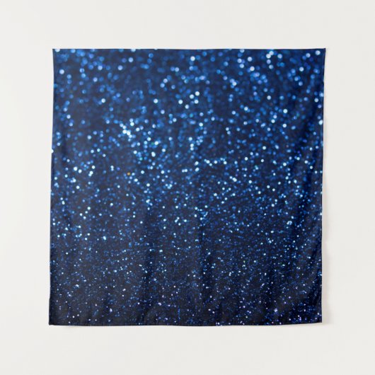 Blauwe Glitter Textuur Festiviele Glans Wandkleed (Voorkant)