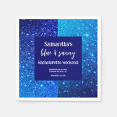 Blauwe Glitter vrijgezellenfeest Servet (Voorkant)