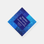 Blauwe Glitter vrijgezellenfeest Servet (Hoek)