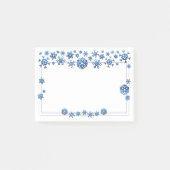 blauwe glitter Winter Snowflakes Kerstmis Post-it® Notes (Voorkant)