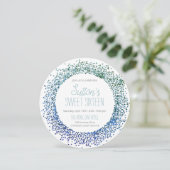 Blauwe glittercirkel kaart (Staand voorkant)