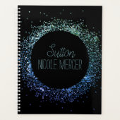 Blauwe glittercirkel planner (Voorkant)