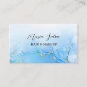 Blauwe glittergoudwaterverf Visitekaartje (Voorkant)