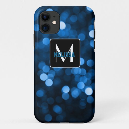 Blauwe glitterlichten - Personeel uw eigen Case-Mate iPhone Case (Achterkant)