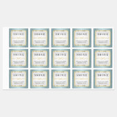 Blauwe Glitters en Wit Labels (Vel)