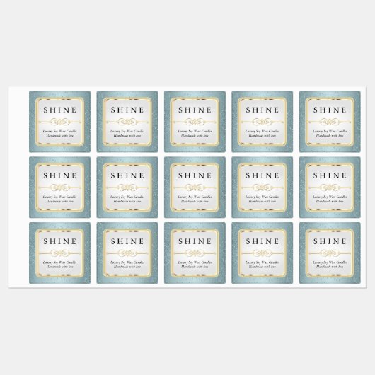 Blauwe Glitters en Wit Labels (Vel)