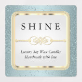 Blauwe Glitters en Wit Labels (Design 2)