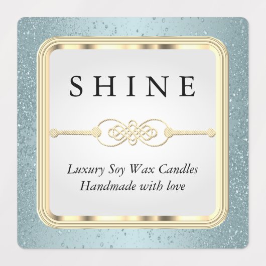 Blauwe Glitters en Wit Labels (Design 2)