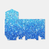 Blauwe Glitters Sparkles Textuur Bedankdoosjes (Uitgevouwen)