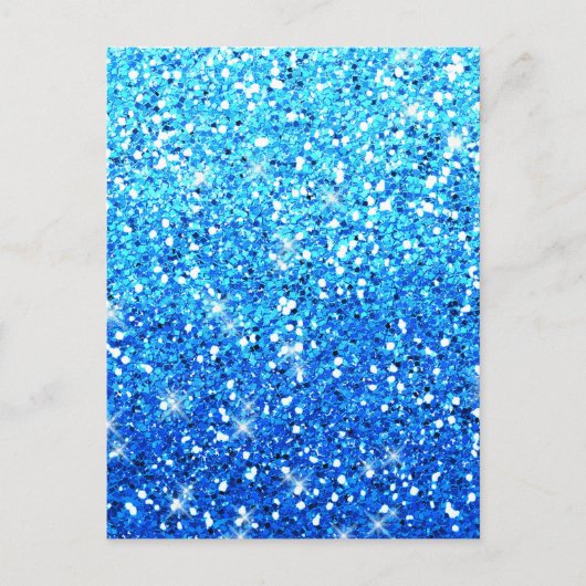Blauwe Glitters Sparkles Textuur Briefkaart (Voorkant)