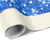 Blauwe Glitters Sparkles Textuur Cadeaupapier (Rol Hoek)