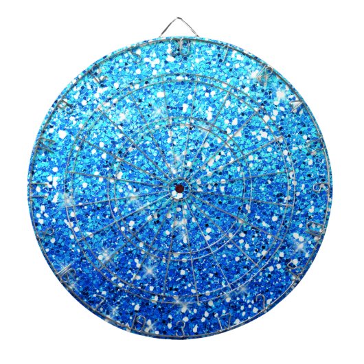 Blauwe Glitters Sparkles Textuur Dartbord (Voorkant)