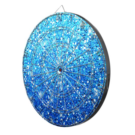 Blauwe Glitters Sparkles Textuur Dartbord (Voorkant Rechts)