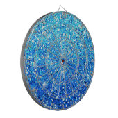 Blauwe Glitters Sparkles Textuur Dartbord (Voorkant Links)