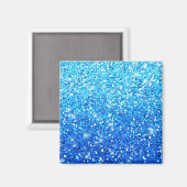 Blauwe Glitters Sparkles Textuur Magneet (Voorkant / Achterkant)