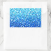 Blauwe Glitters Sparkles Textuur Rechthoekige Sticker (Tas)