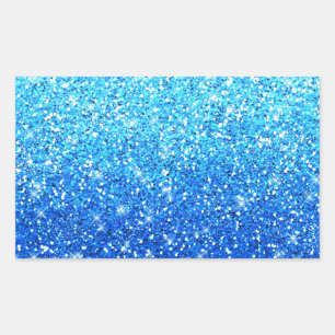 Blauwe Glitters Sparkles Textuur Rechthoekige Sticker