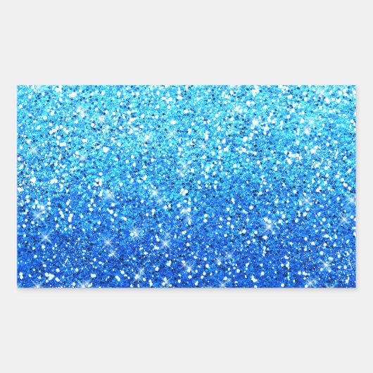 Blauwe Glitters Sparkles Textuur Rechthoekige Sticker (Voorkant)