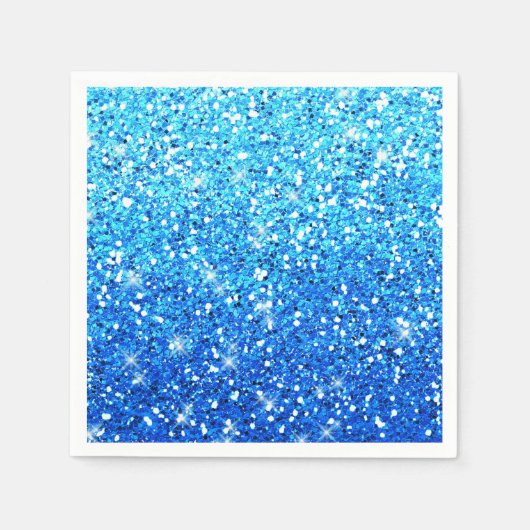 Blauwe Glitters Sparkles Textuur Servet (Voorkant)