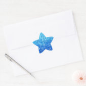 Blauwe Glitters Sparkles Textuur Ster Sticker (Envelop)