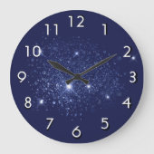 Blauwe glittersplepel grote klok (Voorkant)