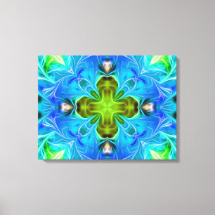 Blauwe gloed Abstract Canvas Afdruk