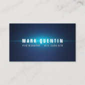 Blauwe gloed in het donkere fotografie Visitekaart Visitekaartje (Voorkant)